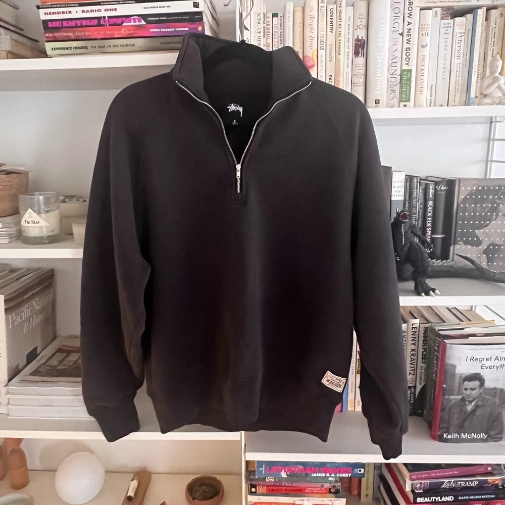 Stussy Men's Charcoal Zip-Up Sweater